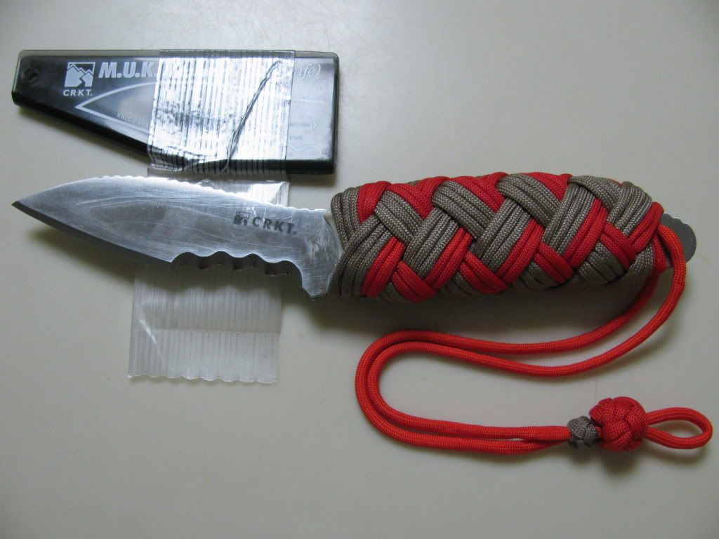 A unique paracord handle wrap CRKT M.U.K. (marine utility knife) Paracordist Creations LLC